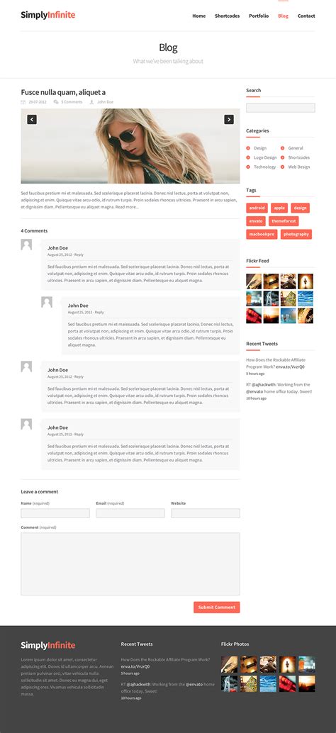 SimplyInfinite Responsive Retina HTML Template By Lspoor ThemeForest