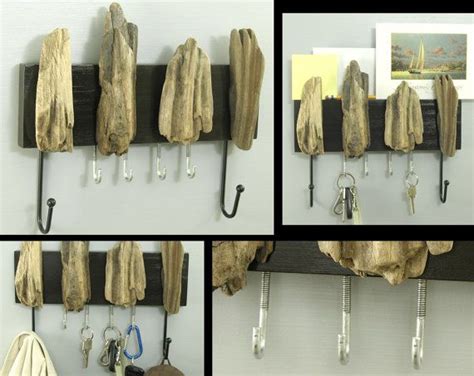 Wall mounted sculptural driftwood key hooks and organizer by ...