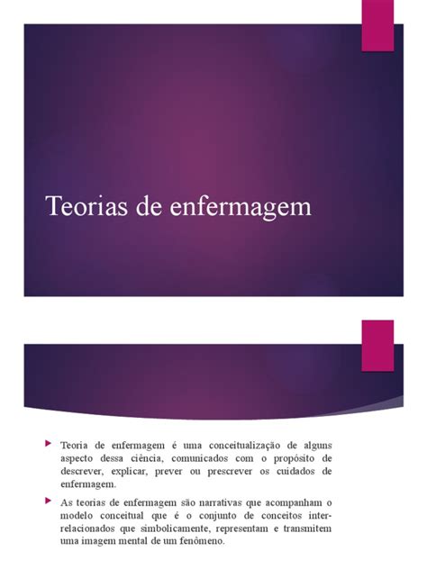 Teorias de Enfermagem | PDF