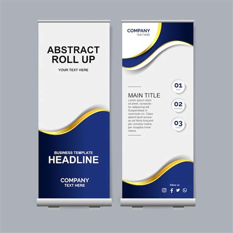 Premium Vector Blue Modern Roll Up So Business Standee Banner Design