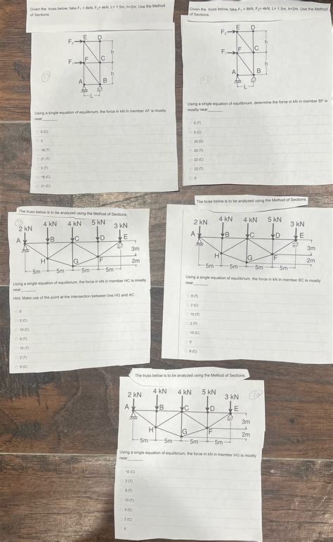 Solved Help On These Question Plz Given The Truss Below Take F