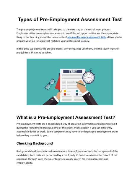 Ppt What Are The Types Of Pre Employment Assessment Test Powerpoint