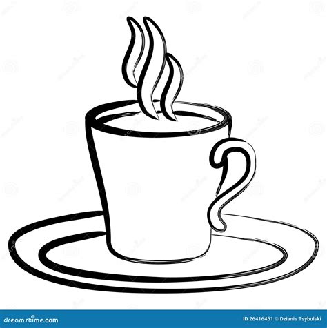 Art Black White Coffee In Cup Stock Vector - Illustration of food ...