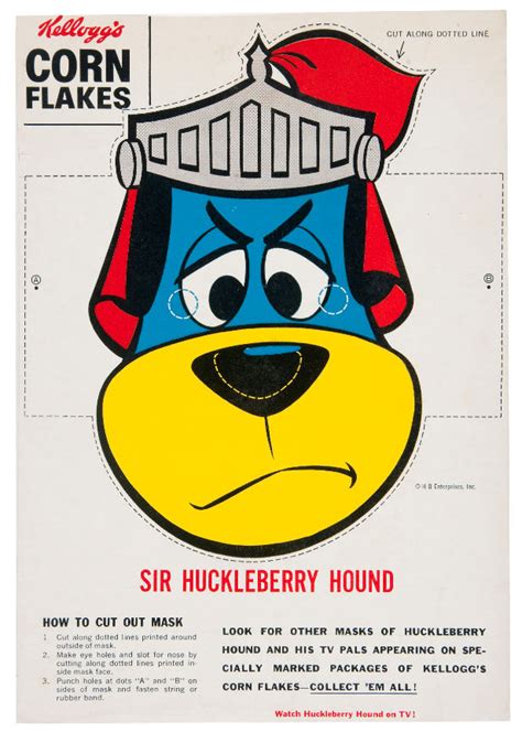 Hake S Sir Huckleberry Hound Pixie Kellogg S Corn Flakes Box Back