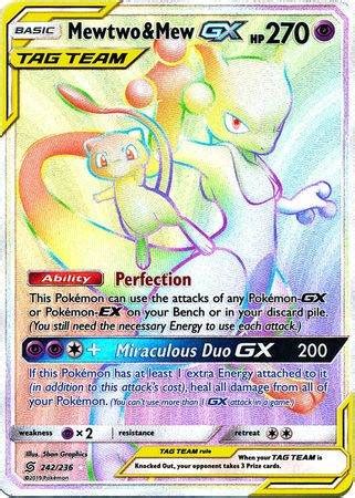 Mewtwo Mew GX 242 236 Hyper Rare Pokemon Cards