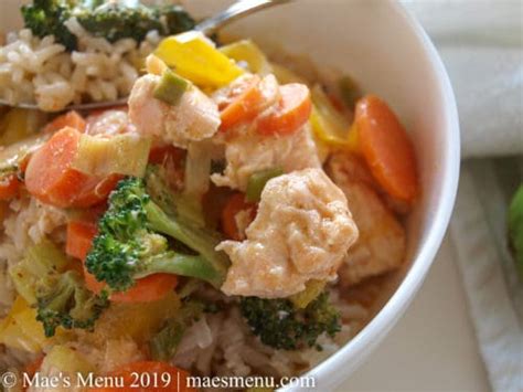 Thai Salmon Panang Curry Mae S Menu