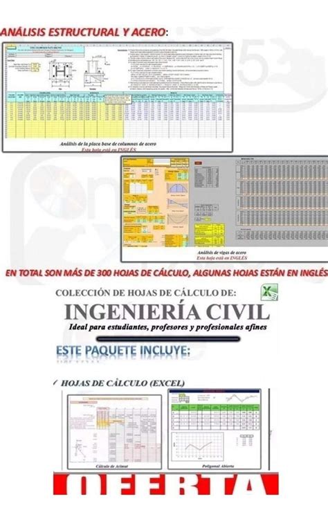 Hojas De Cálculo Excel Aplicadas A Ingeniería Civil 2 Arquivos Silhouette E Scanncut Papéis