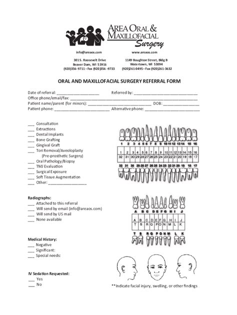 Fillable Online Oral And Maxillofacial Surgery Referral Form Fax