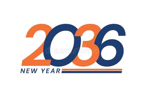 Happy New Year 2036 Logo Design New Year 2036 Texte Design Isolé Sur