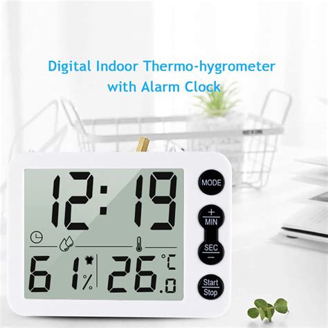 Digital Indoor Thermometer And Hygrometer With Alarm Clock Lcd Display Buy Indoor Thermometer