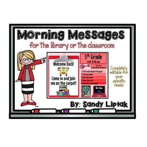 Morning Message Editable Templates - Lessons by Sandy