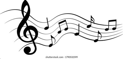 Music Notes Wave Vector Illustration เวกเตอร์สต็อก ปลอดค่าลิขสิทธิ์