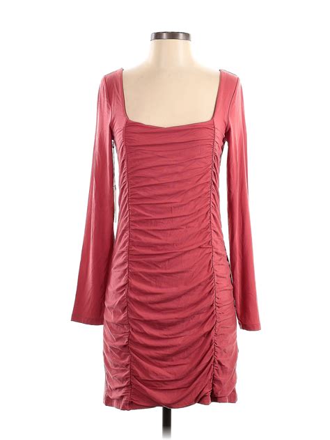 Wilfred Solid Burgundy Casual Dress Size L 70 Off Thredup