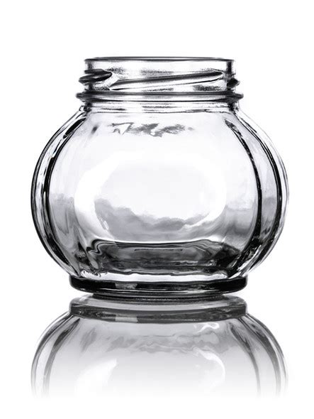 225 Ml Clear Glass Facet Jar With 58tw Neck Finish Case Of 120 With Gold Lids