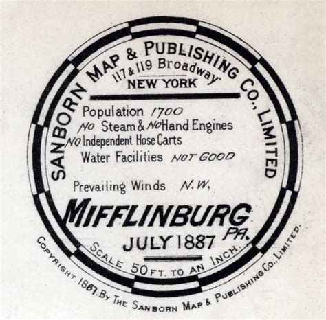 1887 Town Map Of Mifflinburg Union County Pennsylvania Etsy Town