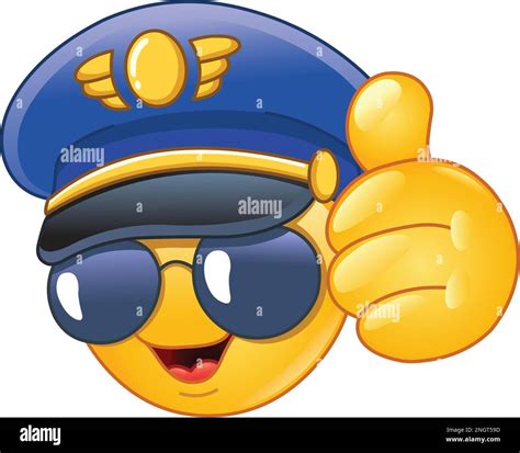 Pilot Emoji Emoticon Showing Thumb Up Like Gesture Stock Vector Image And Art Alamy