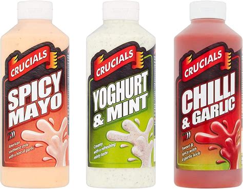 Crucials Table Sauces Bundle Set Of 3 Including Spicy Mayo Chilli