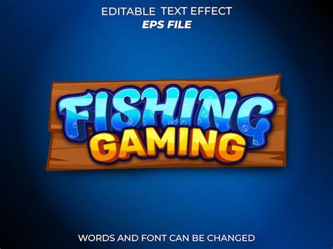 Fishing Spiel Text Effekt Schriftart Bearbeitbare Typografie D Text