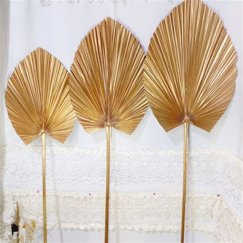 Jual FREE Baby Spoon Daun Kering Dekorasi Rustic Palm Gold 35 40