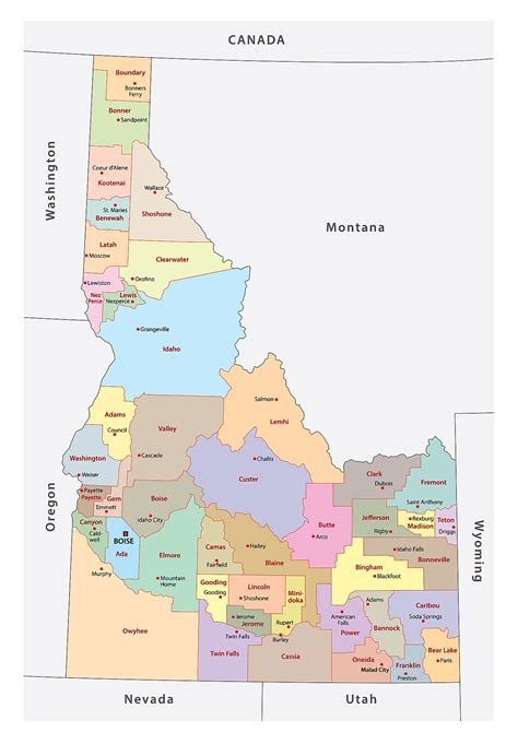 Idaho Counties Map