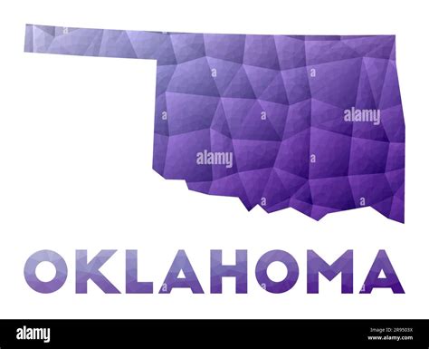 Map Of Oklahoma Low Poly Illustration Of The Us State Purple