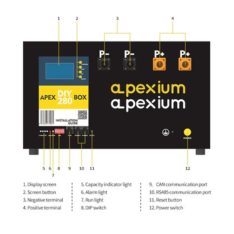 Apexium Customized 24v 48v 280ah Lifepo4 Battery Box 15kwh Apex 16s Ev