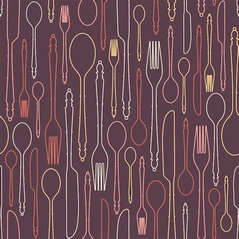 Premium Vector Seamless Pattern With Cutlery