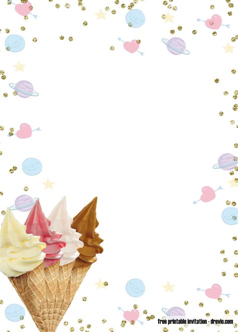 Free Printable Ice Cream Birthday Invitation Templates