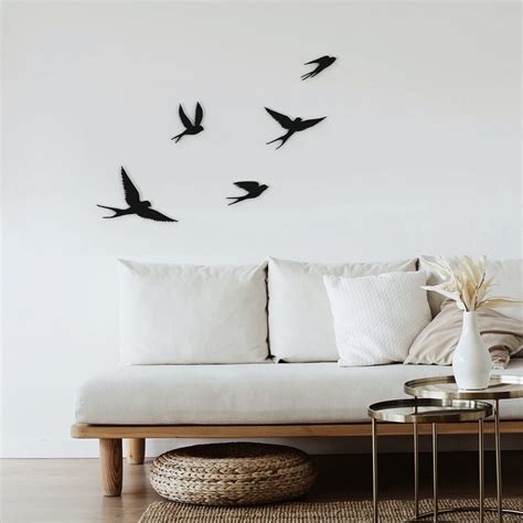 Flying Birds Metal Wall Art Set Of Wall Decor Living Room Wall