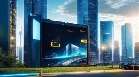 Premium Photo Futuristic City Billboard Mockup