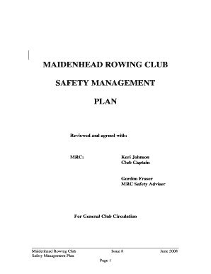 Fillable Online Maidenheadrc Org Maidenhead Rowing Club Safety