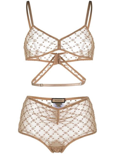 GUCCI Gg Tulle Stars Lingerie Set Gucci