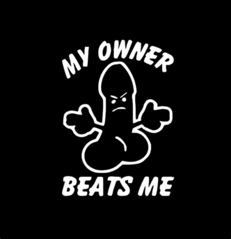 My Owner Beats Me Penis Funny Diecut Vinyl Window Decal Sticker Car