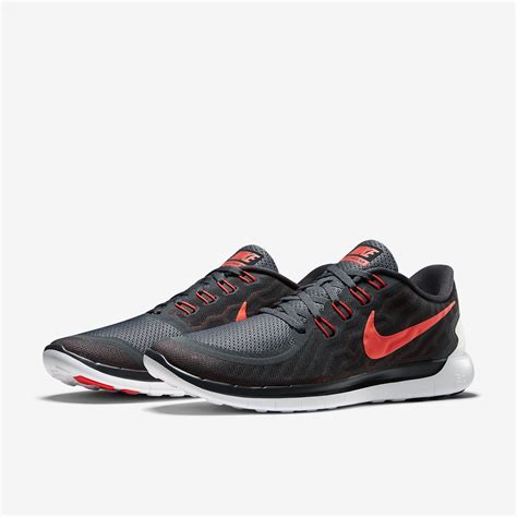 Nike Mens Free 5.0+ Running Shoes - Anthracite/Bright Crimson ...