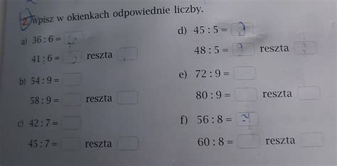 Wpisz W Okienkach Odpowiednie Liczby Dzia Ania W Zdj Brainly Pl