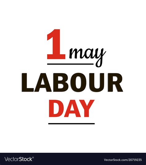 1 May Labour Day Logo Royalty Free Vector Image