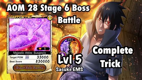 Nxb Nv Aom Stage Boss Battle Complete Trick Sasuke Ems Ex Ult