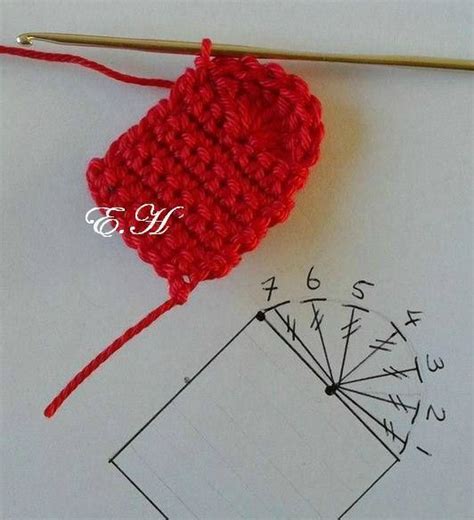 coeur tuto Les créations de Salvina Boîte de téléphone en crochet