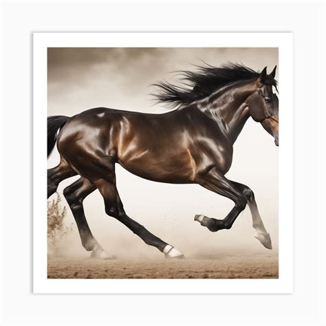 Horse Galloping Art Print by Pat4U - Fy