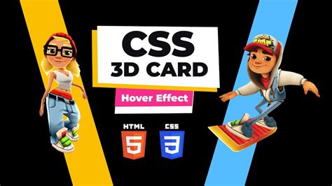 Css 3d Card Hover Effect Subway Surfers 3d Cards Youtube