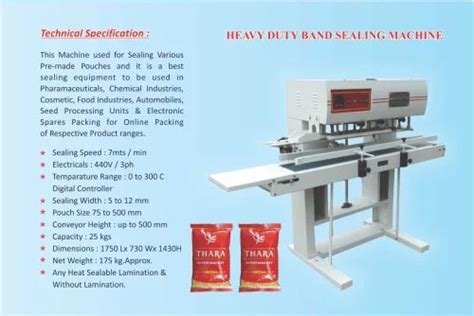 Semi Automatic Ms Powder Coated Heavy Duty Continuous Band Sealer