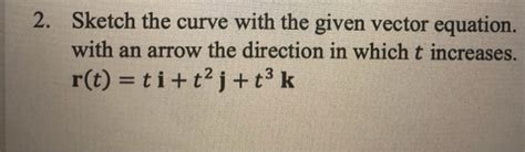 Solved 2 Sketch The Curve With The Given Vector Equation