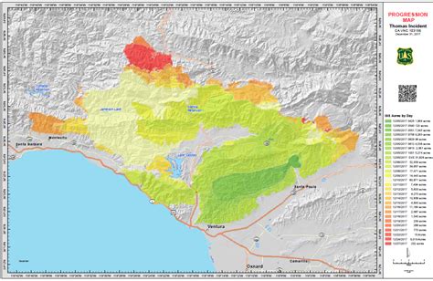 Cooler Weather Helping Firefighters With Massive Thomas Fire; Map Shows ...