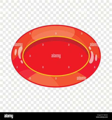 Oval Red Button Icon Cartoon Style Stock Vector Image Art Alamy