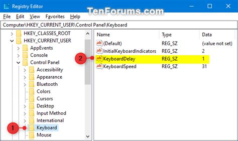 Change Keyboard Character Repeat Delay And Rate In Windows Tutorials