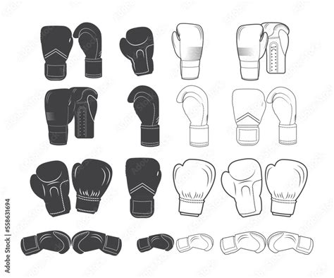 Grafika Wektorowa Stock Boxing Gloves Svg Boxing Gloves Clipart Cut