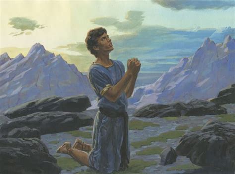 Nephi Prays In The Mountains Book Of Mormon Art Catalog