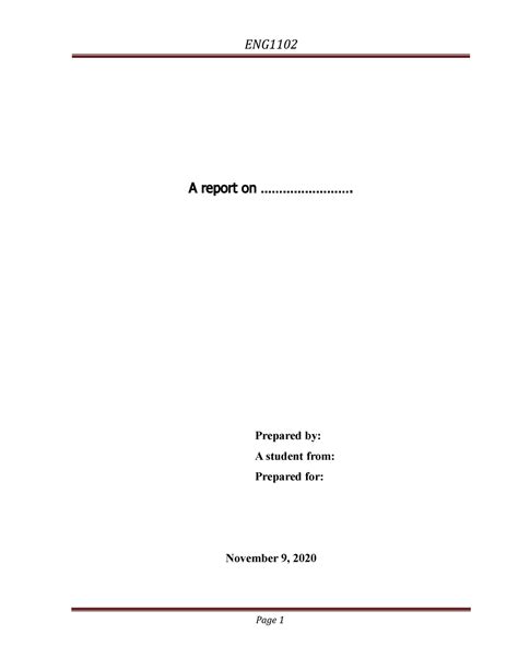 Report Template - A report on...................... Prepared by: A