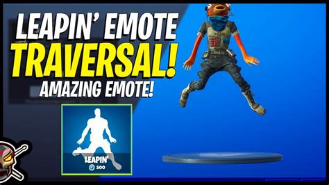 New Leapin Traversal Emote Gameplay Fortnite Battle Royale Youtube