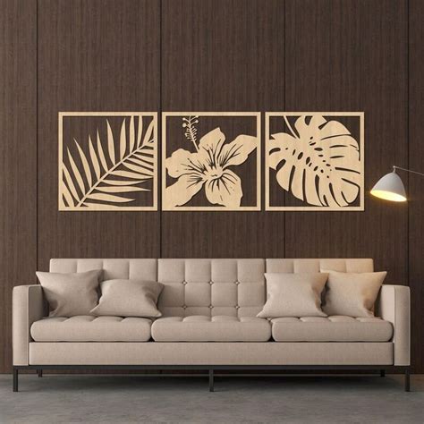 Tropical Leaf Wall Art Nature Inspired Living Room Decor Monstera